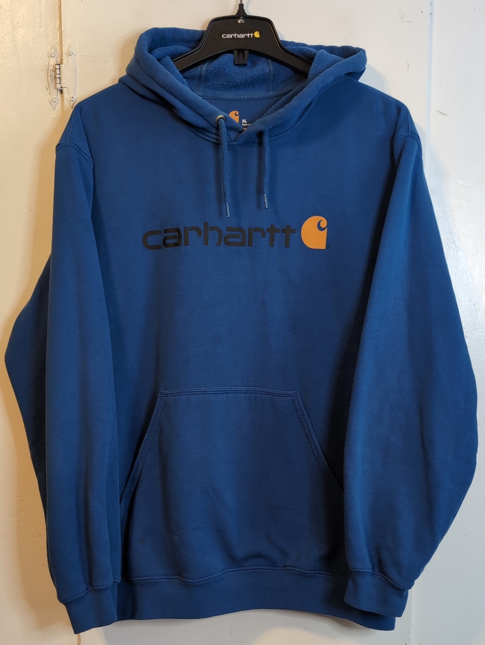 Carhartt Blue Logo Hoodie mens XL